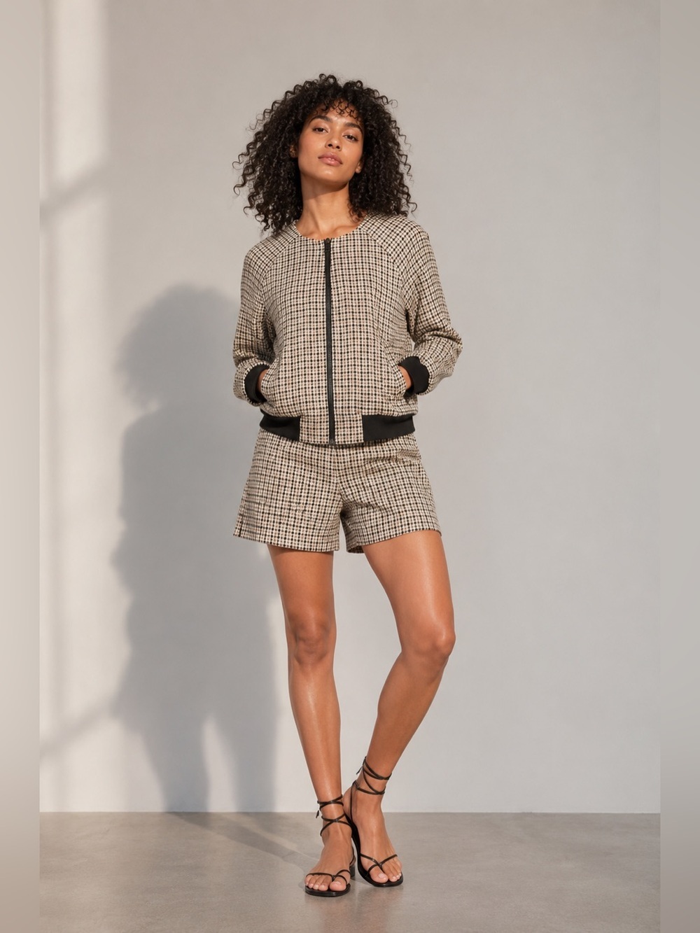 🧡 Who What Wear Plaid Bomber Jacket NWT Small Zip Front